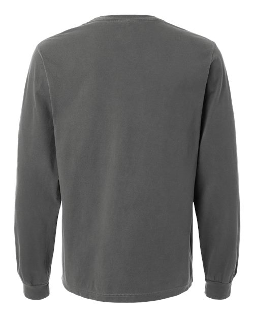 Unisex Heavyweight Garment-Dyed Long Sleeve Tee - Washed Charcoal Back