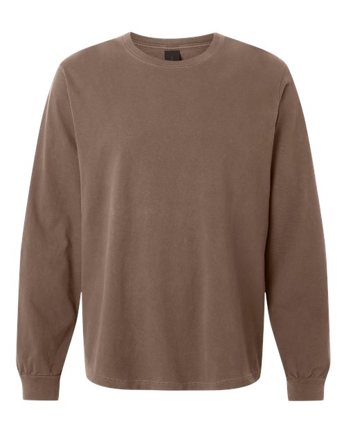 Unisex Heavyweight Garment-Dyed Long Sleeve Tee - Washed Cocoa Front