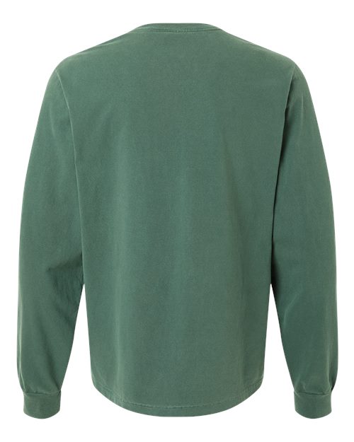 Unisex Heavyweight Garment-Dyed Long Sleeve Tee - Washed Pine Back