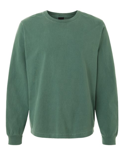 Unisex Heavyweight Garment-Dyed Long Sleeve Tee - Washed Pine Front