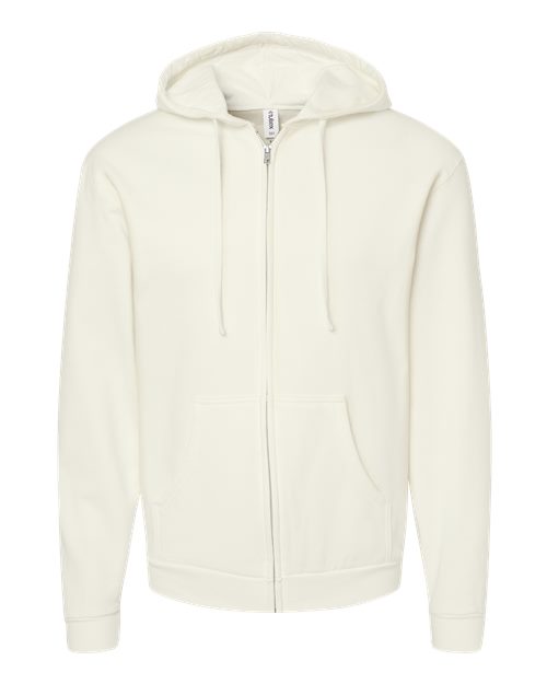 Unisex Full-Zip Hooded Sweatshirt - Natural Front