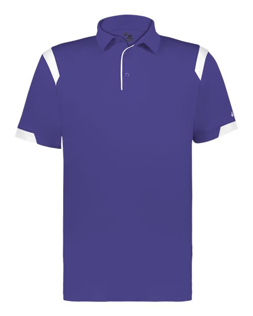 Unisex On the Rise Polo - Purple/ White Front