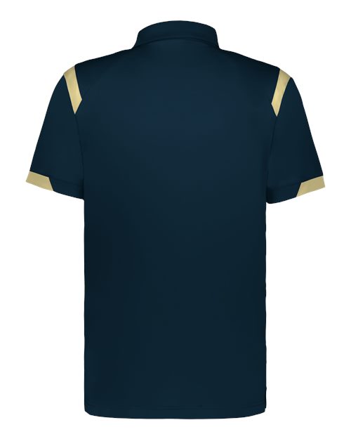 Unisex On the Rise Polo - Navy/ Vegas Gold Back