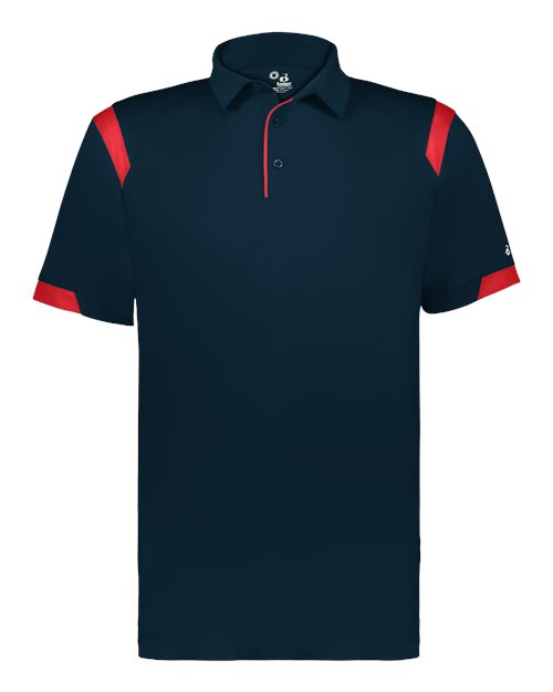 Unisex On the Rise Polo - Navy/ Red Front