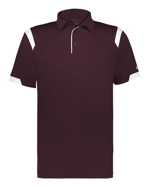 Unisex On the Rise Polo - Maroon/ White Front