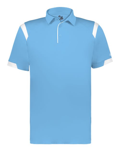 Unisex On the Rise Polo - Columbia Blue/ White Front