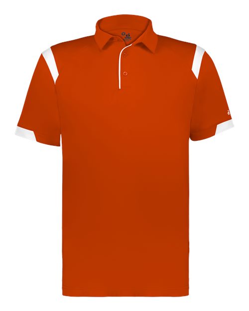 Unisex On the Rise Polo - Burnt Orange/ White Front