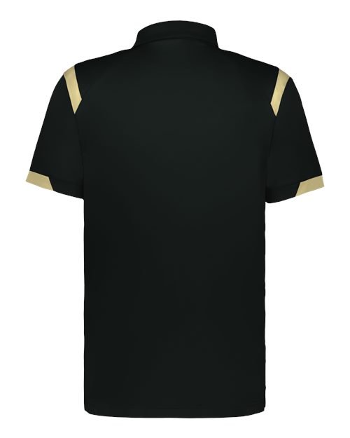 Unisex On the Rise Polo - Black/ Vegas Gold Back