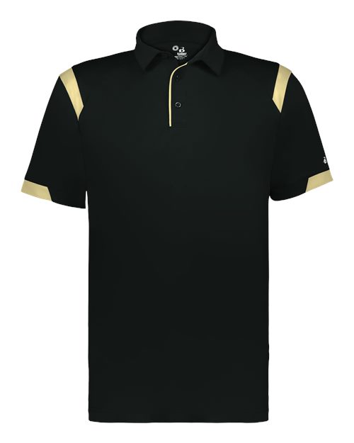 Unisex On the Rise Polo - Black/ Vegas Gold Front