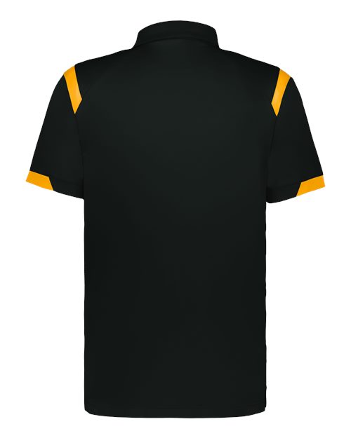 Unisex On the Rise Polo - Black/ Gold Back