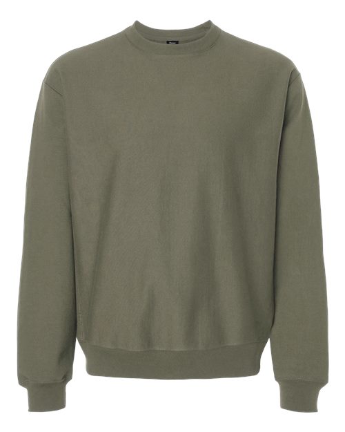 Unisex Beefy® Sweats Premium Heavyweight Crewneck Sweatshirt - Fatigue Green Front
