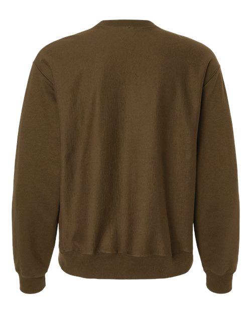 Unisex Beefy® Sweats Premium Heavyweight Crewneck Sweatshirt - Army Brown Back