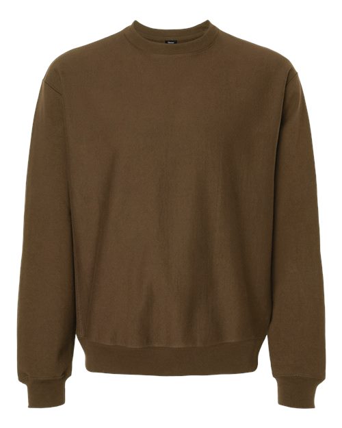 Unisex Beefy® Sweats Premium Heavyweight Crewneck Sweatshirt - Army Brown Front