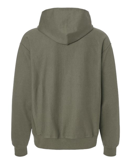 Unisex Beefy® Sweats Premium Heavyweight Hooded Sweatshirt - Fatigue Green Back