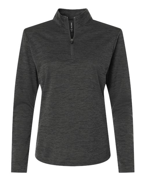 Women's Pro-Lock Performance Mélange Quarter-Zip Pullover - Black Melange Front