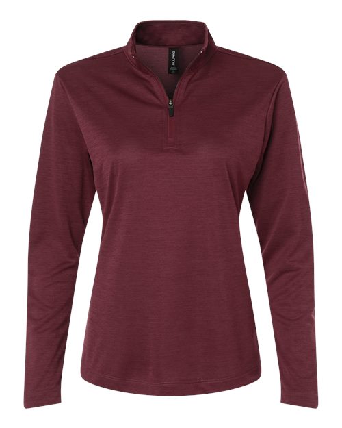 Women's Pro-Lock Performance Mélange Quarter-Zip Pullover - Maroon Melange Front