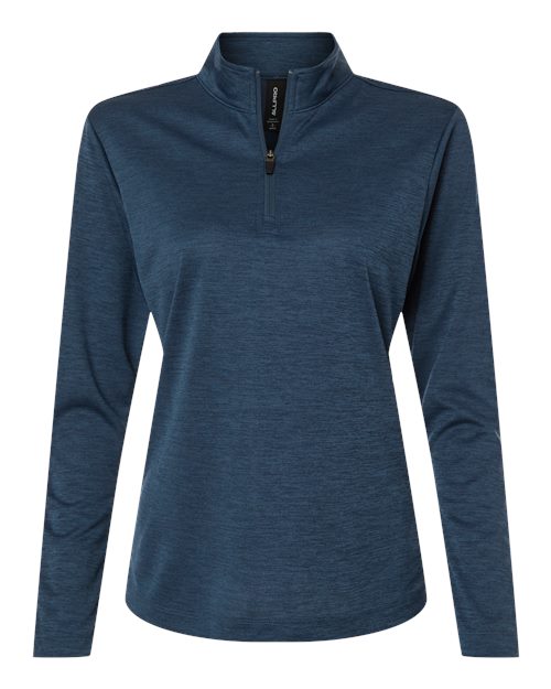 Women's Pro-Lock Performance Mélange Quarter-Zip Pullover - Navy Melange Front