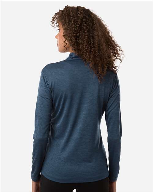 Women's Pro-Lock Performance Mélange Quarter-Zip Pullover - Navy Melange Back