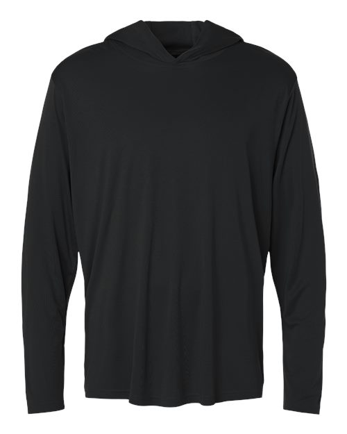 AllPro Men's Pro-Lock Performance Hooded Long Sleeve T-Shirt - Black Front