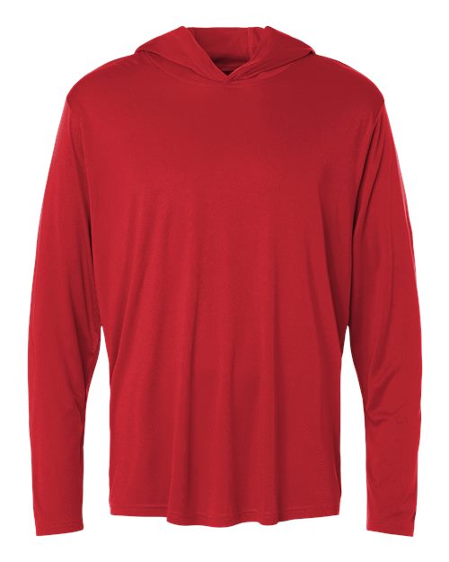 AllPro Men's Pro-Lock Performance Hooded Long Sleeve T-Shirt - Red Front