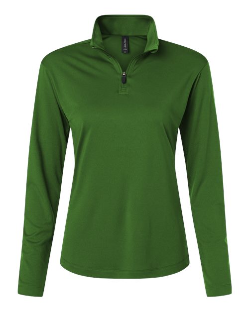 Women's Pro-Lock Performance Quarter-Zip Pullover - Olive Green Front