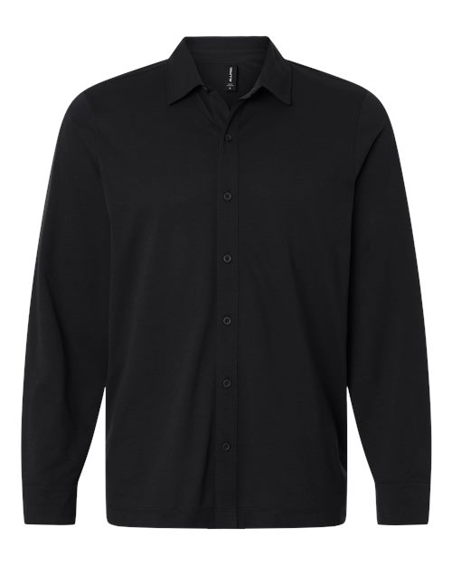 AllPro Men's Pro-Flex Sorona® Button Down Shirt - Black Front