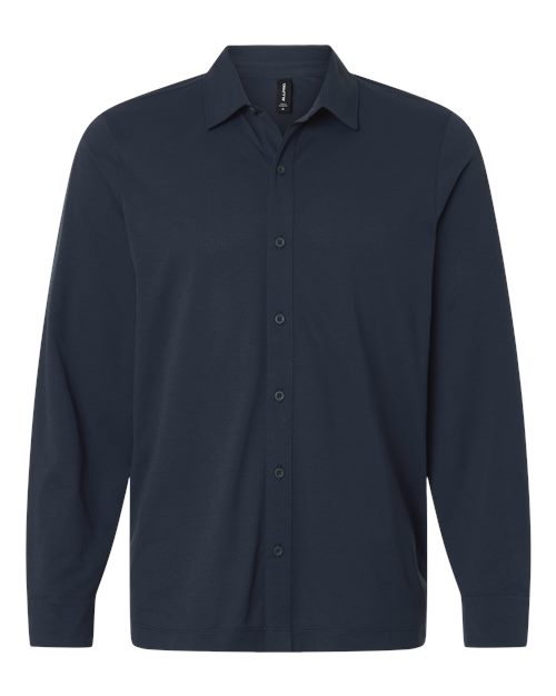 AllPro Men's Pro-Flex Sorona® Button Down Shirt - Navy Front