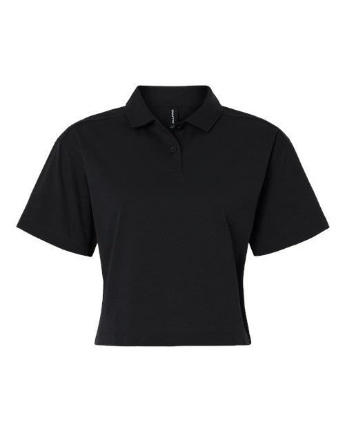 AllPro Women's Pro-Flex Sorona® Mid-Length Polo - Black Front