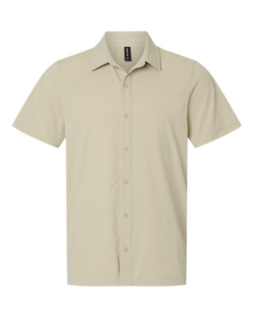 AllPro Men's Pro-Flex Sorona® Button Down Short Sleeve Shirt - Sand Front