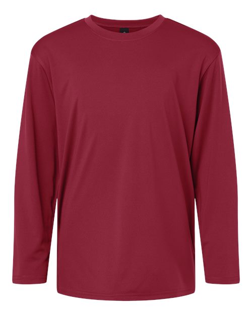 Youth Pro-Lock Performance Long Sleeve T-Shirt - Cardinal Front