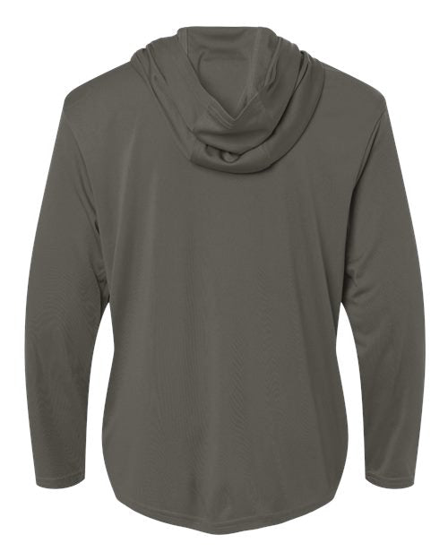 Youth Pro-Lock Performance Hooded Long Sleeve T-Shirt - Charcoal Back