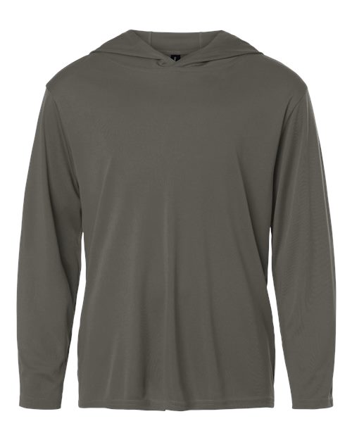 Youth Pro-Lock Performance Hooded Long Sleeve T-Shirt - Charcoal Front