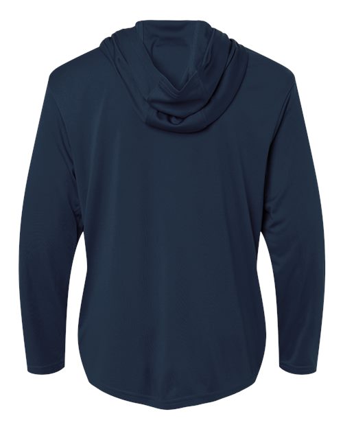 Youth Pro-Lock Performance Hooded Long Sleeve T-Shirt - Navy Back