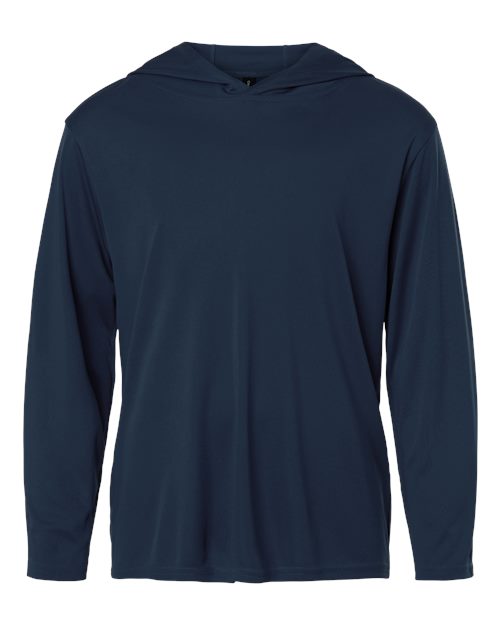 Youth Pro-Lock Performance Hooded Long Sleeve T-Shirt - Navy Front