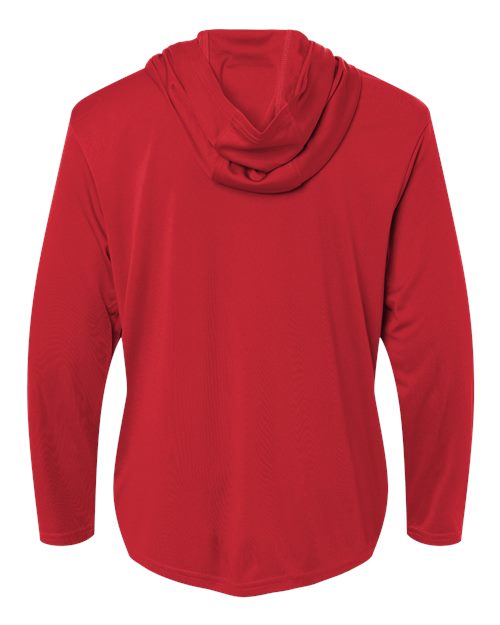 Youth Pro-Lock Performance Hooded Long Sleeve T-Shirt - Red Back