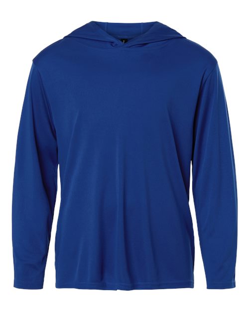 Youth Pro-Lock Performance Hooded Long Sleeve T-Shirt - Royal Front