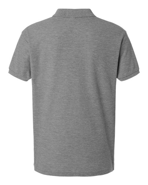 Men's Tall Pique Polo - Heather Granite Back