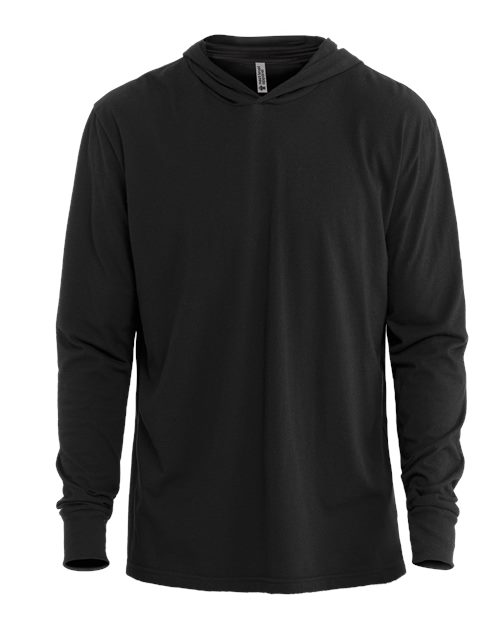 Next Level Unisex CVC Hoodie Long Sleeve Tee - Black Front