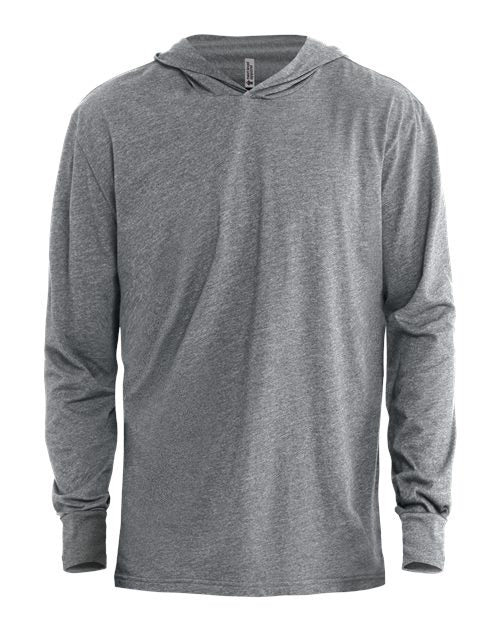Next Level Unisex CVC Hoodie Long Sleeve Tee - Dark Heather Grey Front