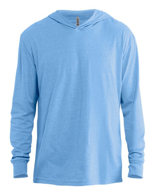 Next Level Unisex CVC Hoodie Long Sleeve Tee - Heather Columbia Blue Front
