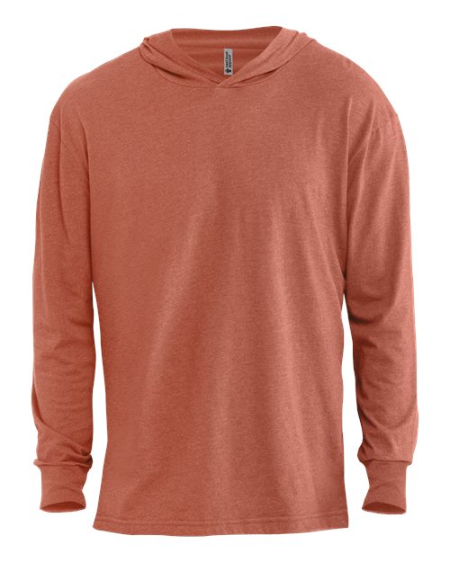 Next Level Unisex CVC Hoodie Long Sleeve Tee - Heather Redwood Front