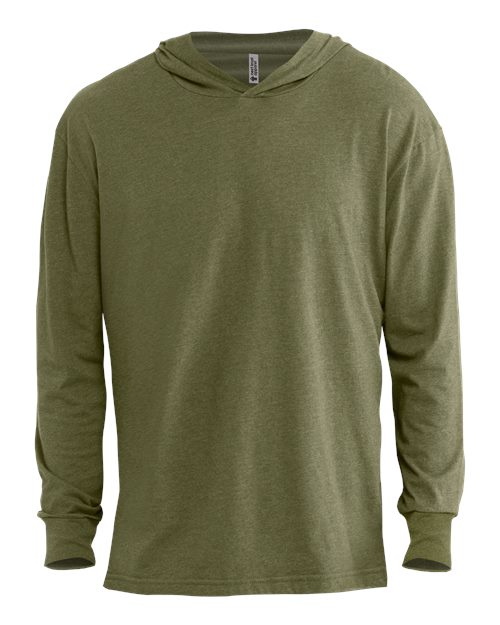 Next Level Unisex CVC Hoodie Long Sleeve Tee - Military Green Front