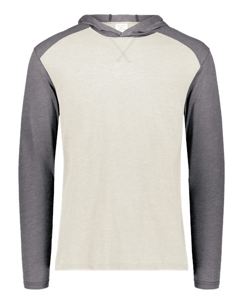Unisex Gameday Vintage Hooded T-Shirt - Birch/ Carbon Heather Front