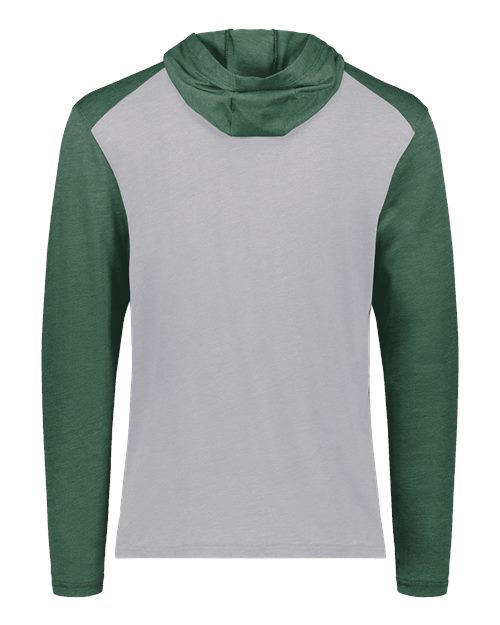 Unisex Gameday Vintage Hooded T-Shirt - Grey Heather/ Dark Green Heather Back