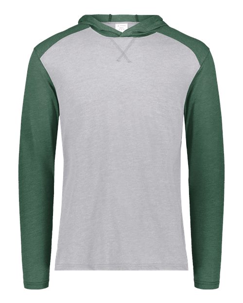 Unisex Gameday Vintage Hooded T-Shirt - Grey Heather/ Dark Green Heather Front