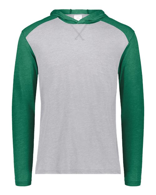 Unisex Gameday Vintage Hooded T-Shirt - Grey Heather/ Kelly Heather Front
