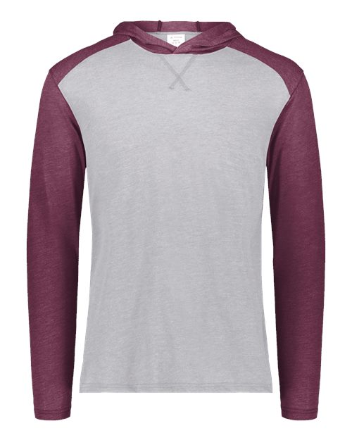 Unisex Gameday Vintage Hooded T-Shirt - Grey Heather/ Maroon Heather Front