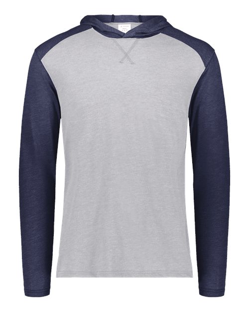 Unisex Gameday Vintage Hooded T-Shirt - Grey Heather/ Navy Heather Front