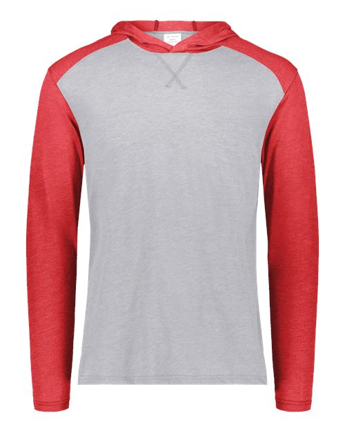 Unisex Gameday Vintage Hooded T-Shirt - Grey Heather/ Scarlet Heather Front