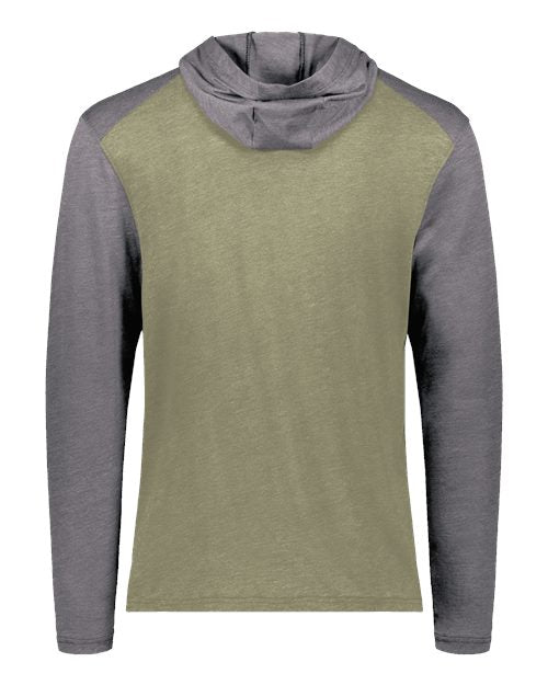 Unisex Gameday Vintage Hooded T-Shirt - Olive Heather/ Carbon Heather Back